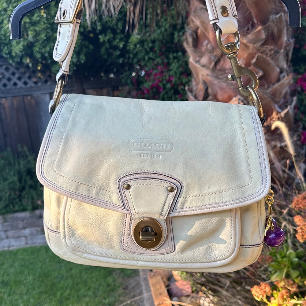 Vintage Coach 65th Anniversary Legacy Line 2006-2008 Ivory Leather Ali Bag - Picture 12 of 15